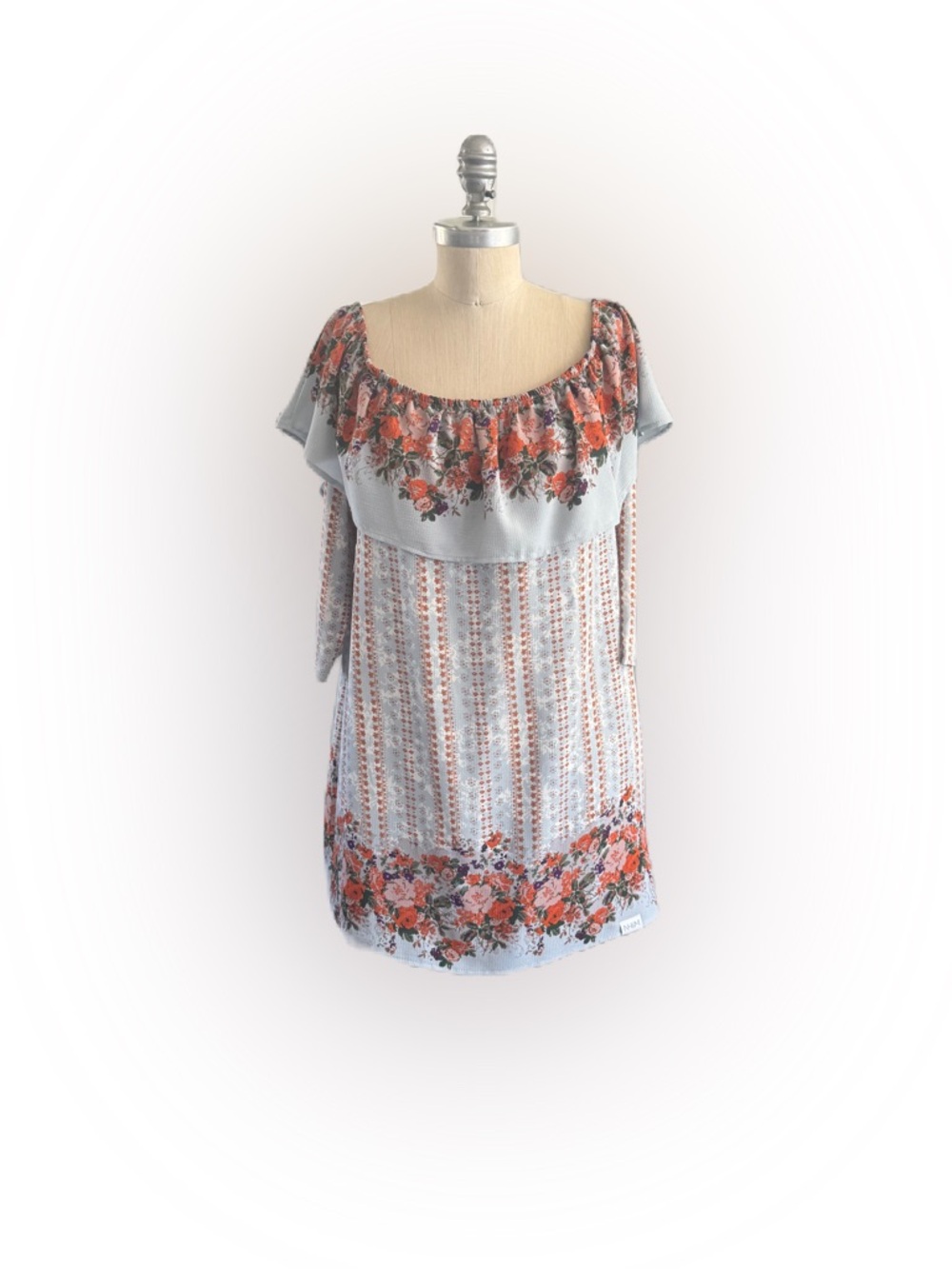 NHIM Women’s Boho Floral Lined Dress With 3/4 Sleeves. Size Small